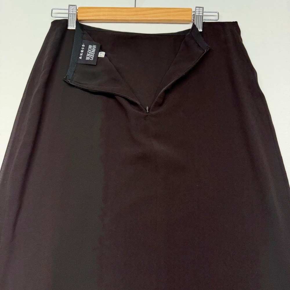 Akris Black Double Layer Silk Godet Pleated A-Line Skirt 10 Bergdorf Italy - Picture 4 of 9
